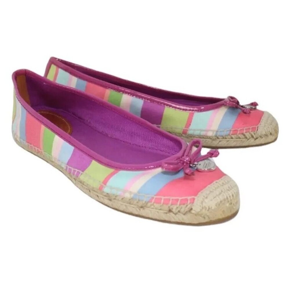 Coach Flats Size 6.5 Espadrille Royce Hampton Satin